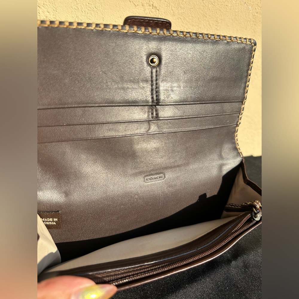 Coach Vintage Y2K  Brown Leather Studded Wallet - Picture 5 of 7